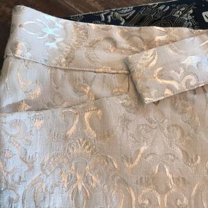 Gold pattern Flare pants 7/8